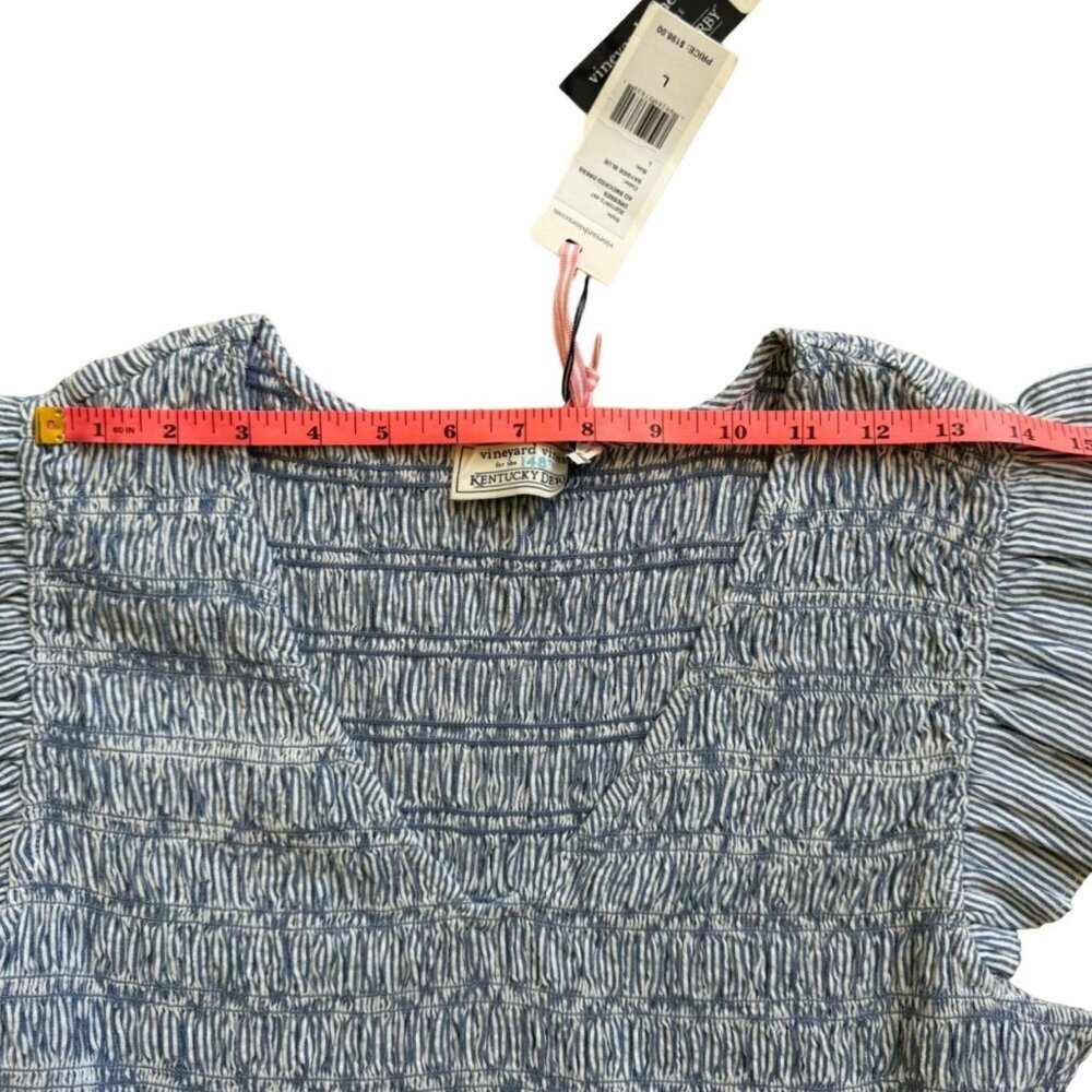 NWT Vineyard Vines x Kentucky Derby Blue & White Stripe Nap Dress Size L - Picture 7 of 14